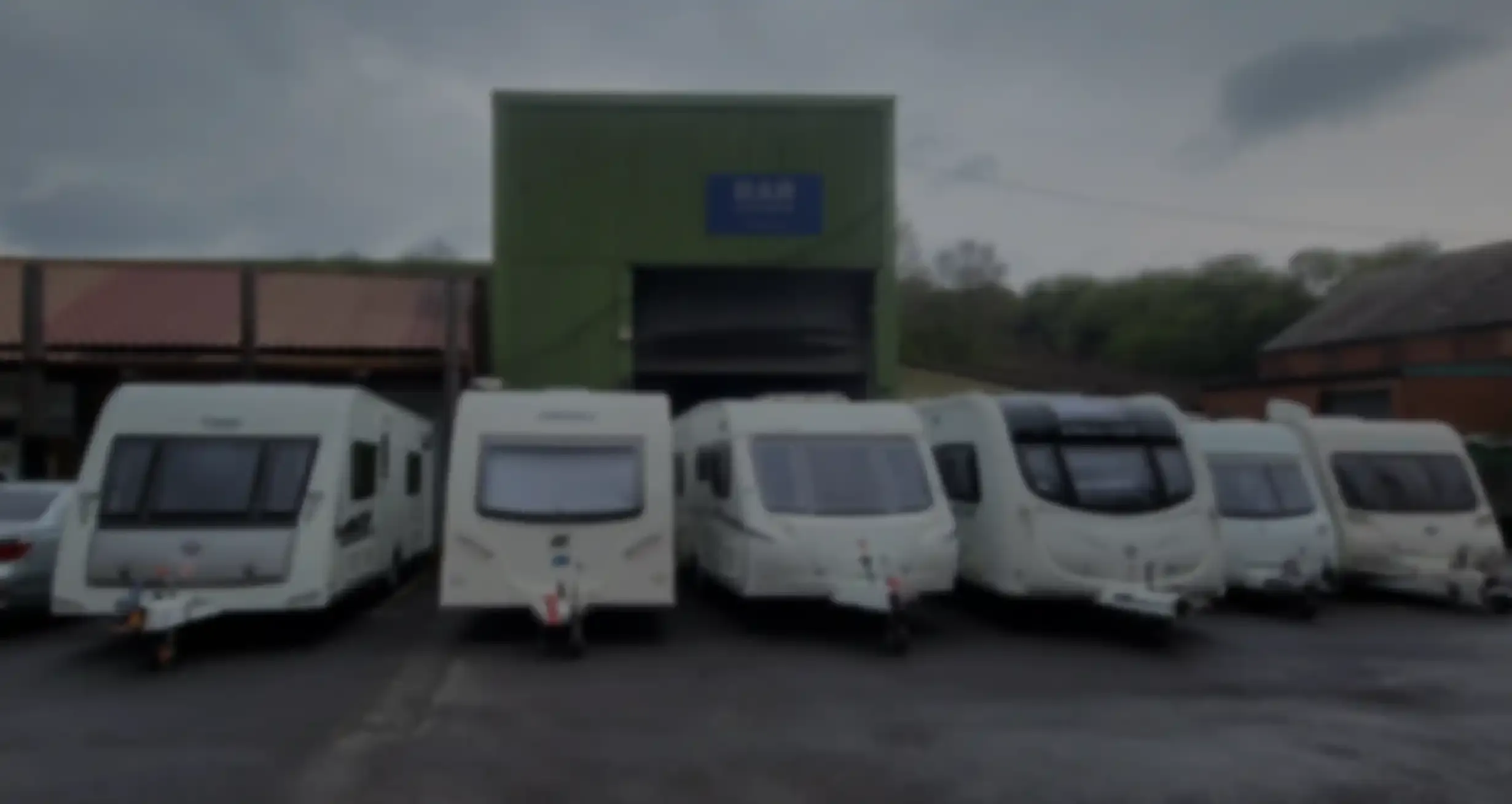 A caravan on the forecourt at RAR Caravans in Conisbrough, Doncaster